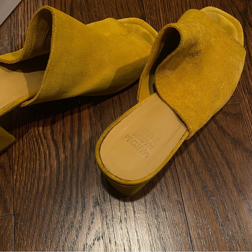 Maryam Nassir Zadeh Mustard Slide Heels - Picture 3 of 4